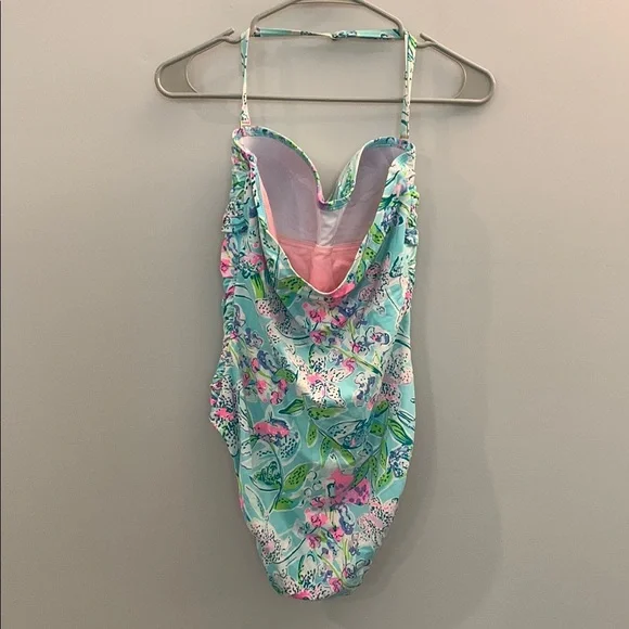 Lilly Pulitzer Blue and Pink One Piece Swimsuit - Picture 3 of 11